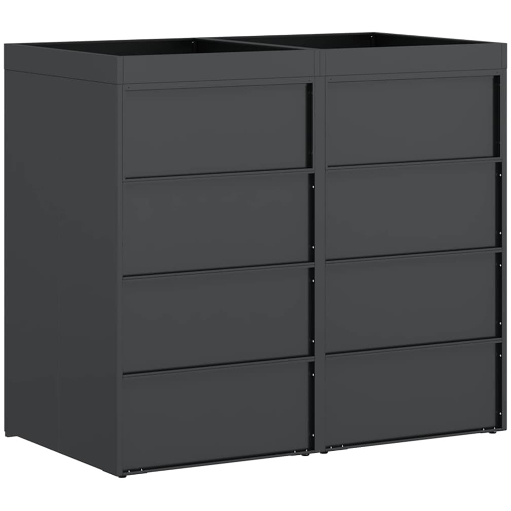 vidaXL Anthracite 2 Wheelie Bin Storage Shed with HDPE Door and Planter Roof Image 6