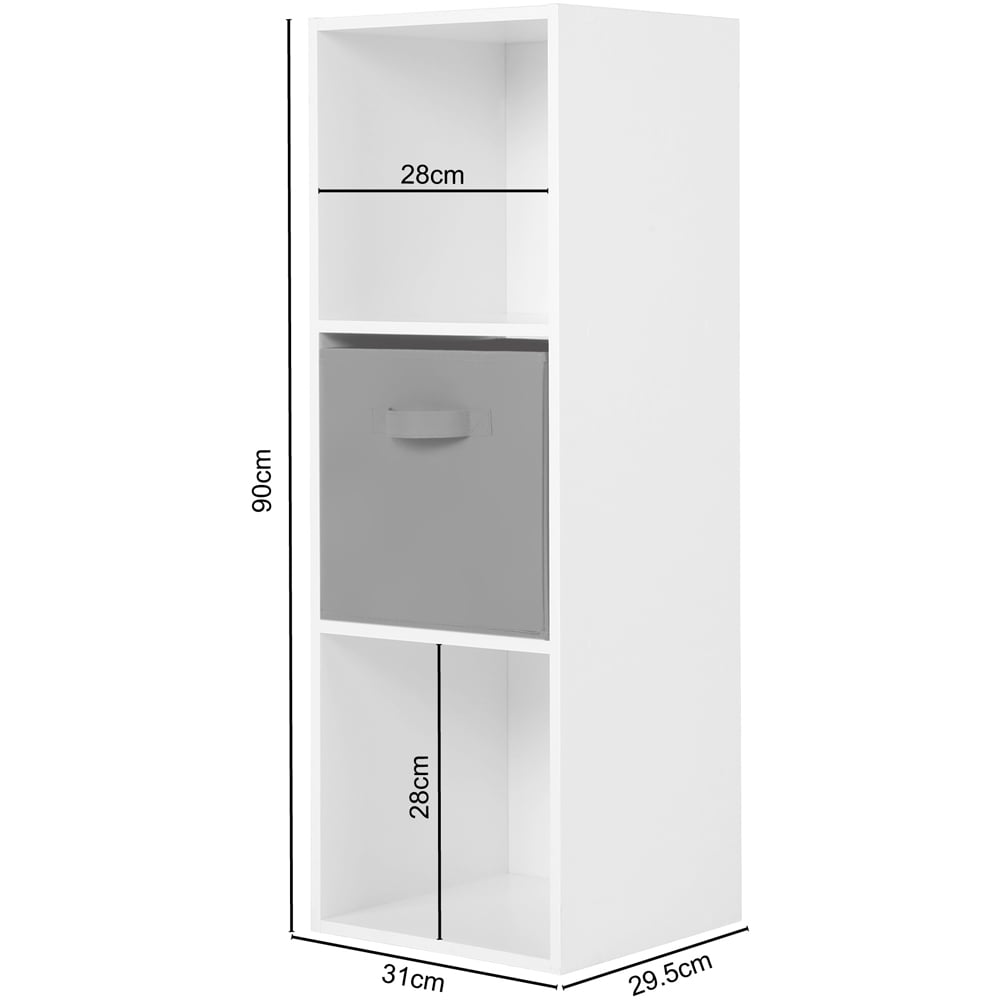 Jane 3 Shelf White Cube Storage Unit with Basket Image 9