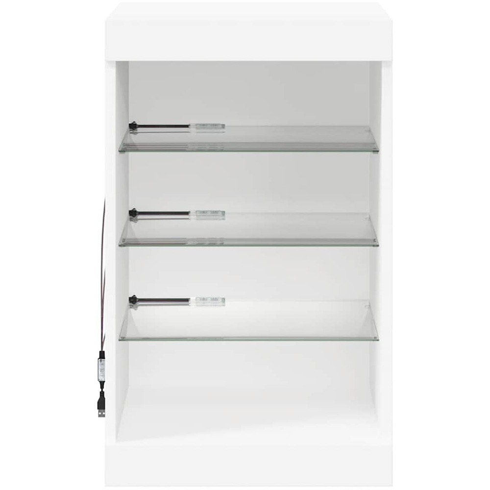 vidaXL 4 Shelf White LED Sideboard Image 5