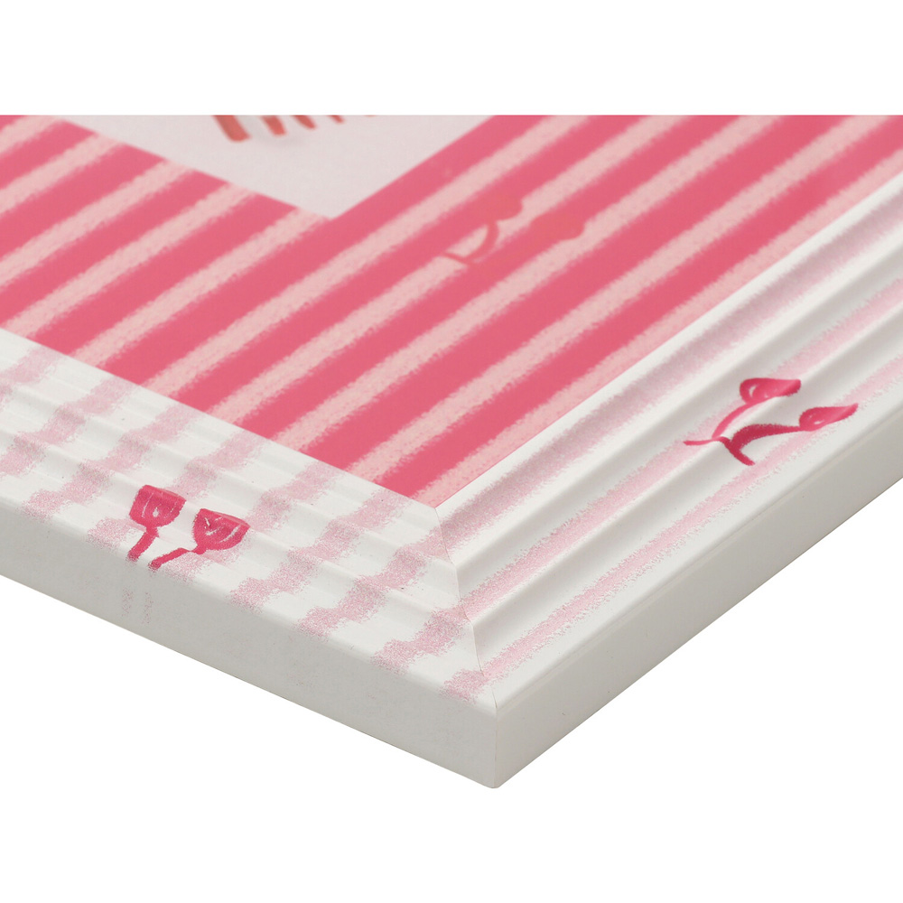 Striped Bow and Cherries Framed Art Pink Image 3