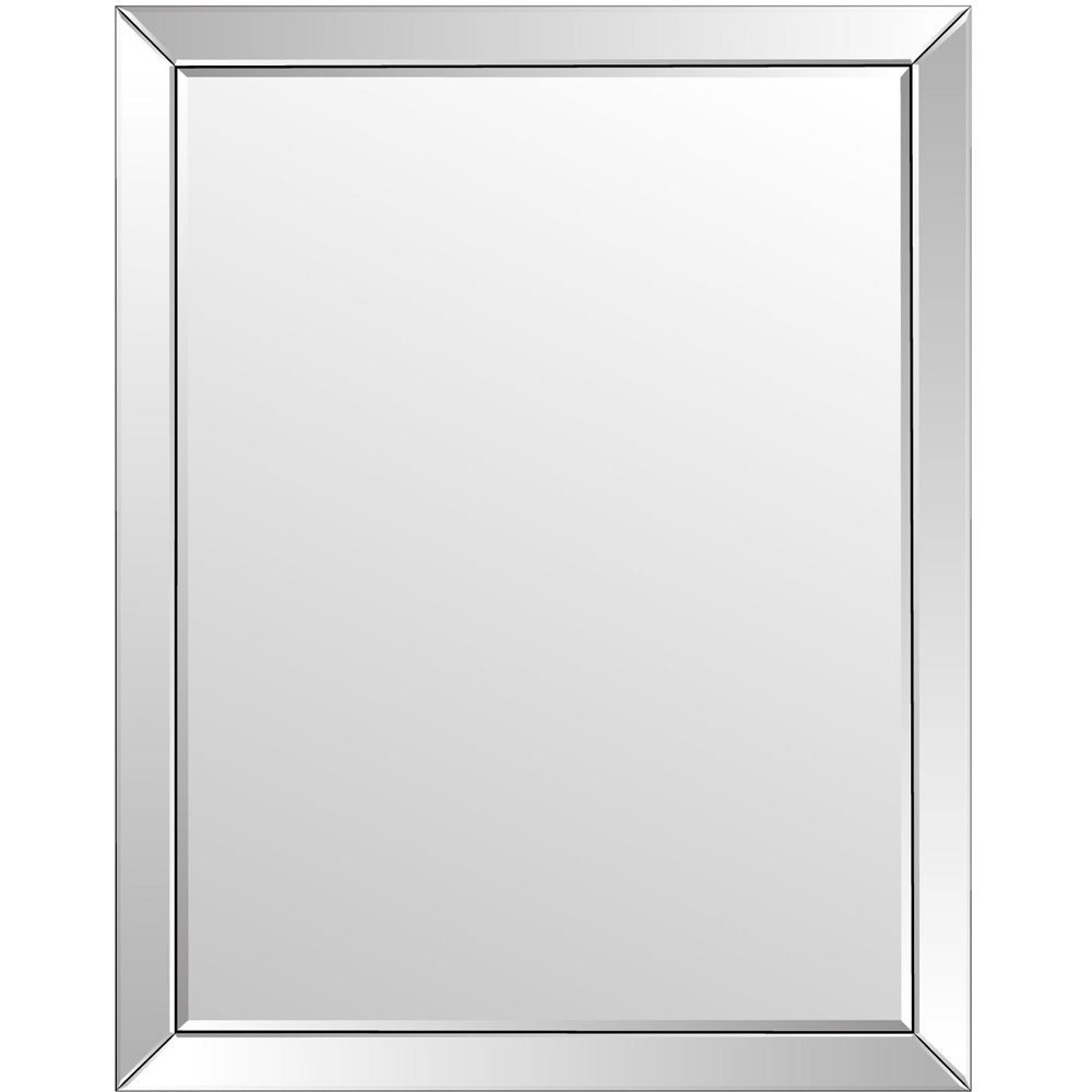 Horsley Modern All Glass Large Wall Mirror 137 x 108cm Image 1