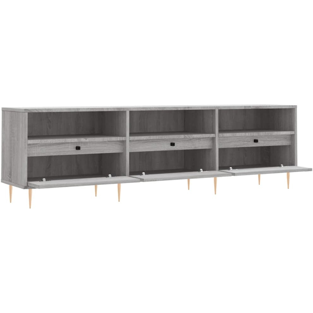 vidaXL 3 Door 3 Shelf Grey Sonoma TV Cabinet Image 4