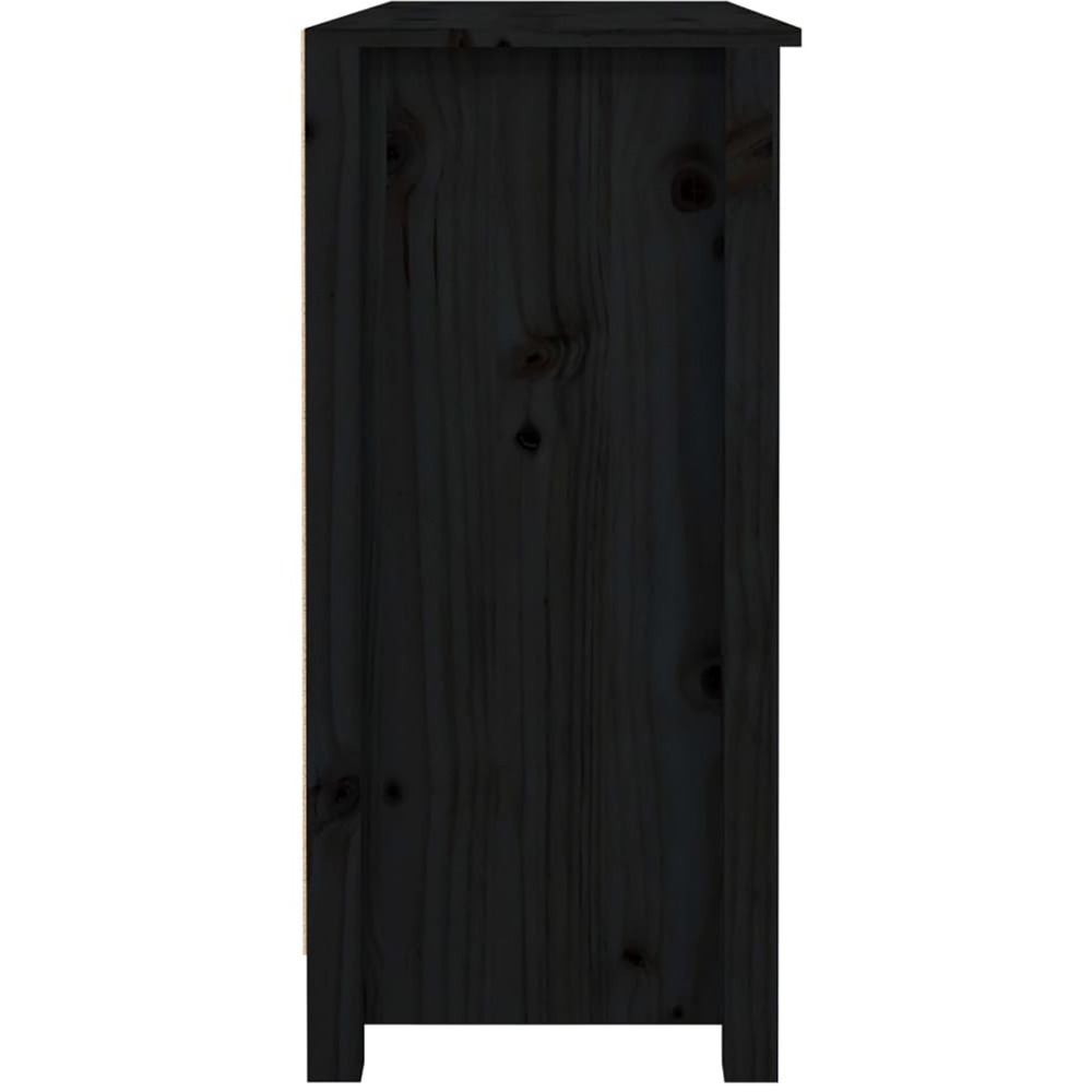 vidaXL 2 Door 3 Drawer 2 Shelf Black Wooden Sideboard Image 7