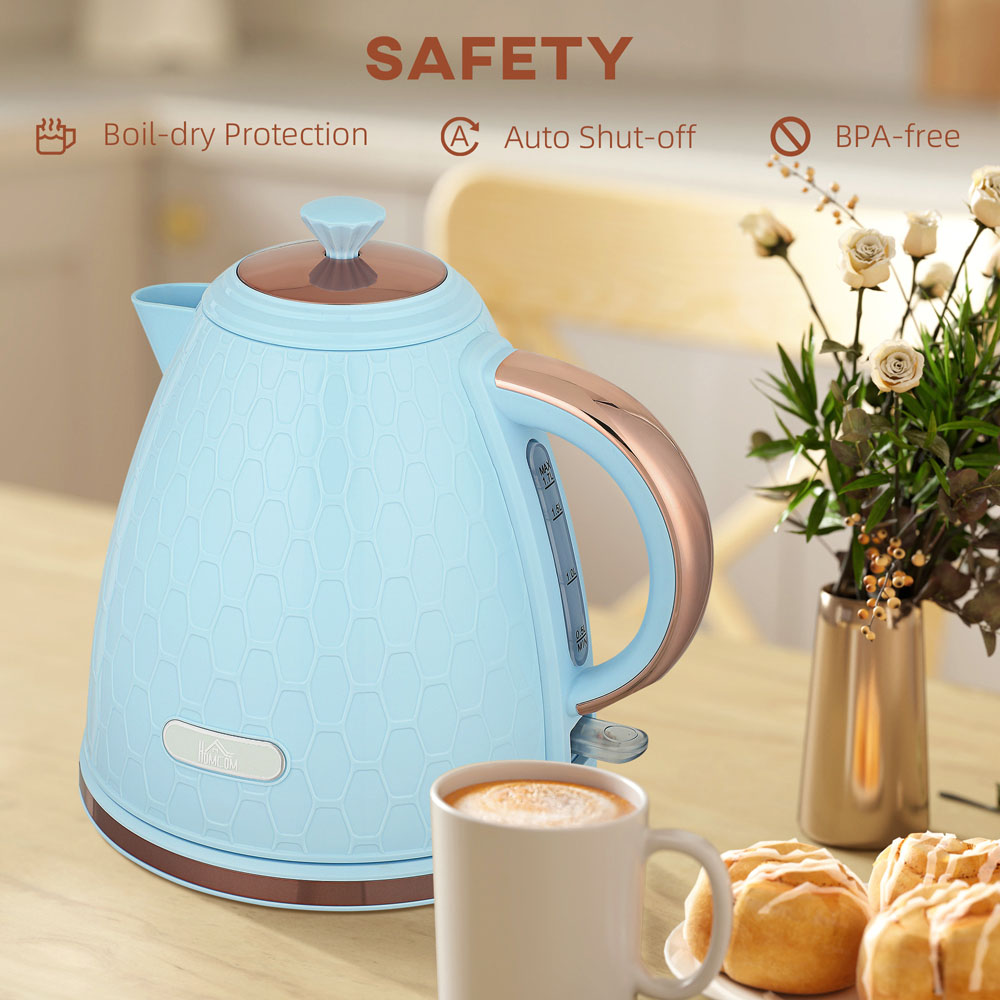 HOMCOM 800-206V70LB Light Blue 1.7L Fast Boil Electric Kettle 3kW Image 6