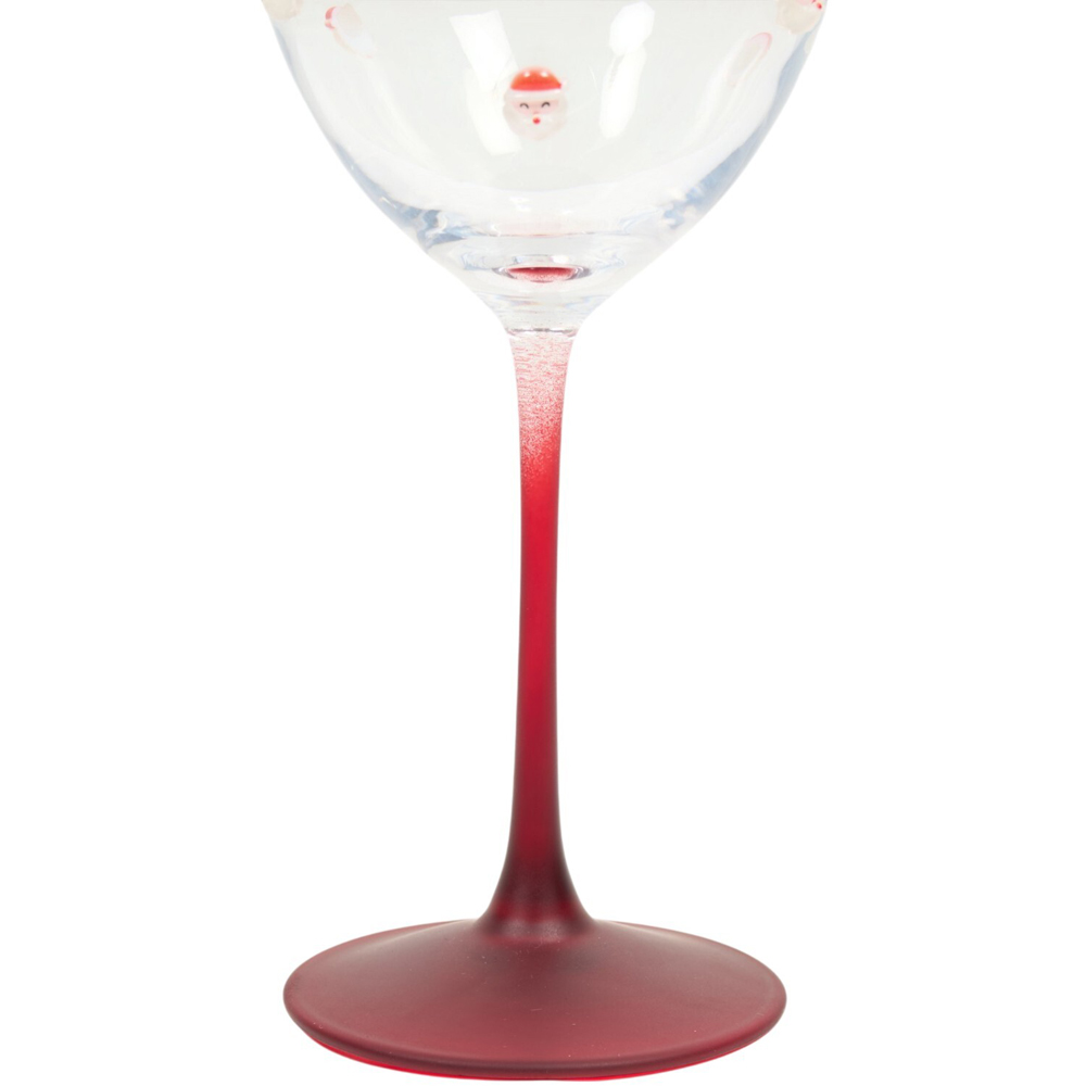 Tree and Santa Icon Wine Glass Image 7
