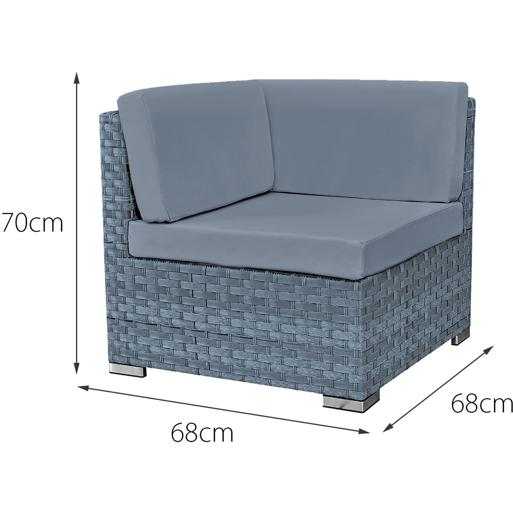 Oseasons Trinidad Deluxe 8 Seater Ocean Grey Rattan Sofa Set with Grey Cushions Image 4