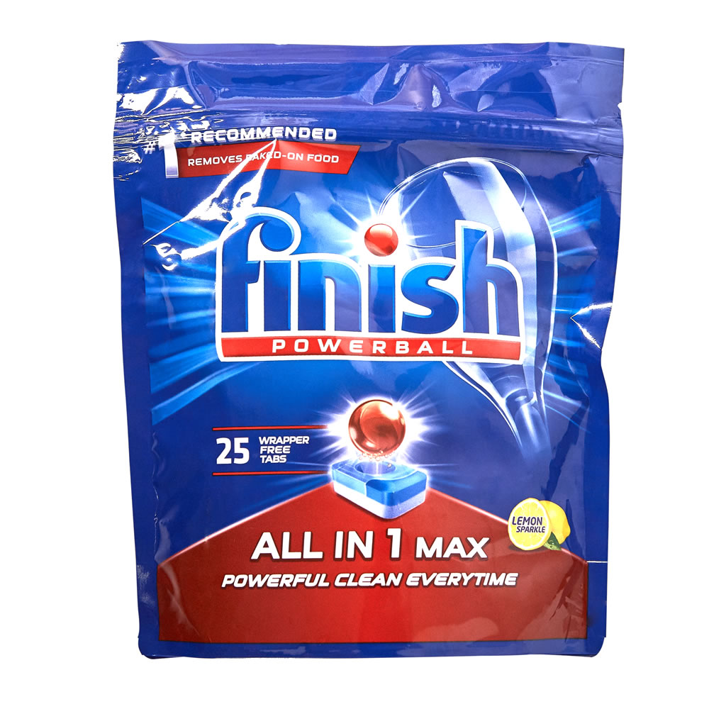 Finish Powerball All in One Max Lemon Dishwasher Tablets 25 pack Image