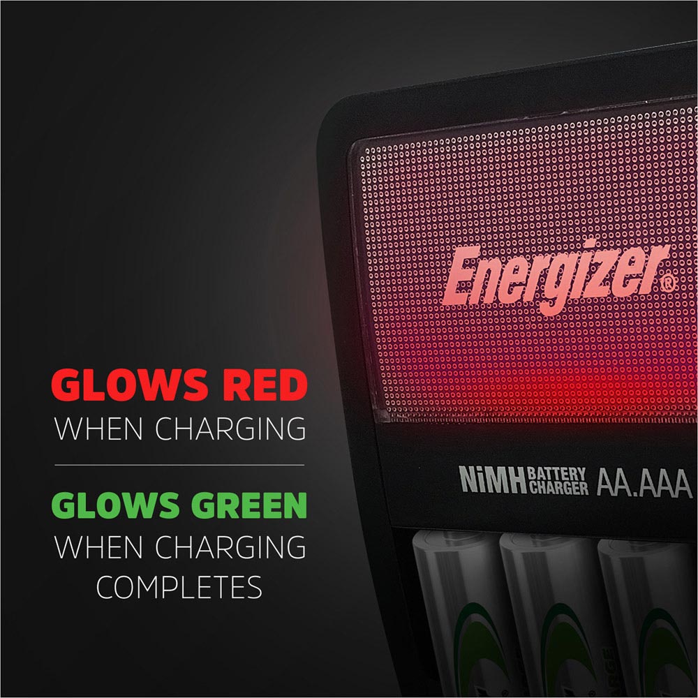 Energizer Accu Recharge Maxi AA 4 Pack 1.2V 1300mAh Battery Charger with Batteries Image 5