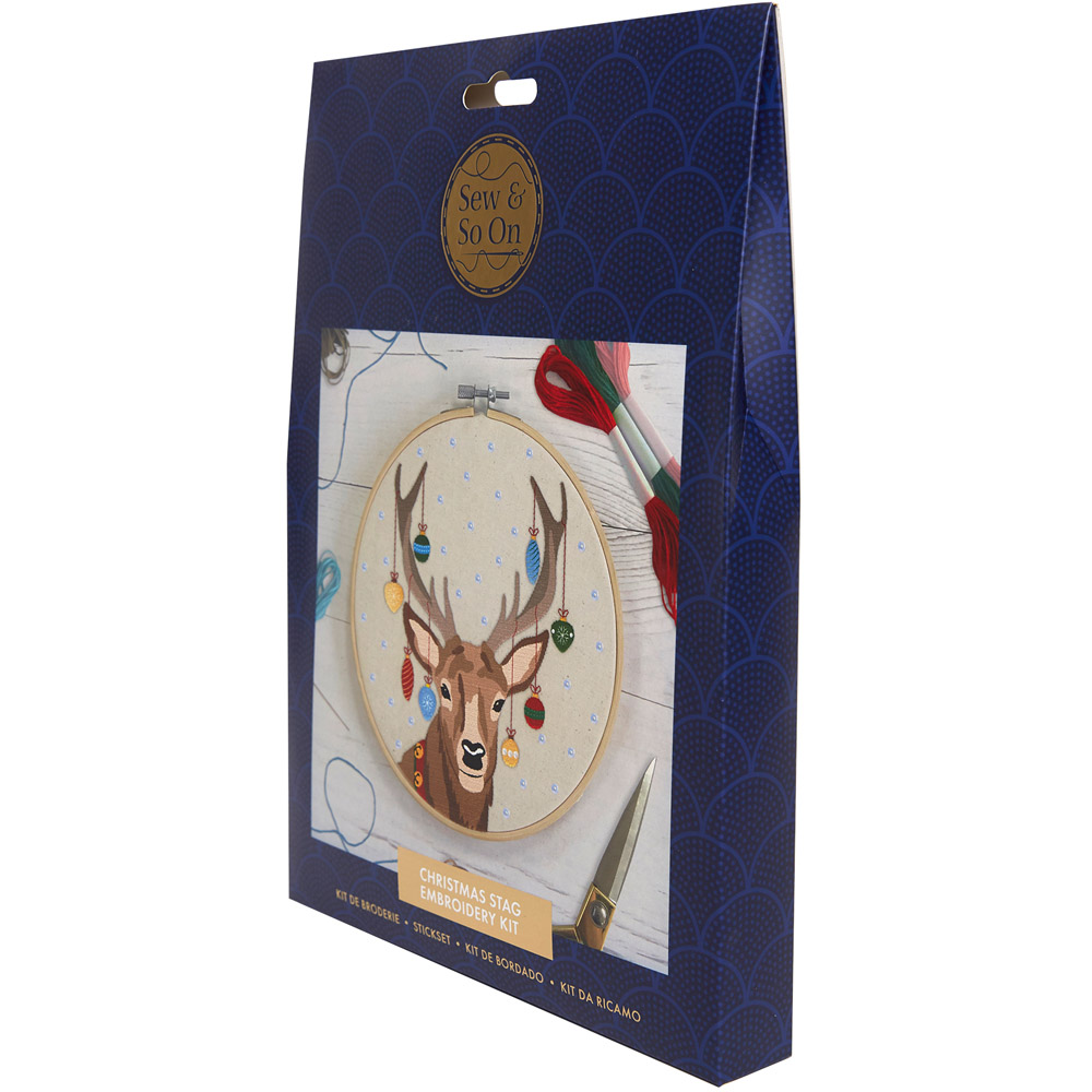Sew & So On Multicoloured Stag Embroidery Craft Set 8 inch Image 5