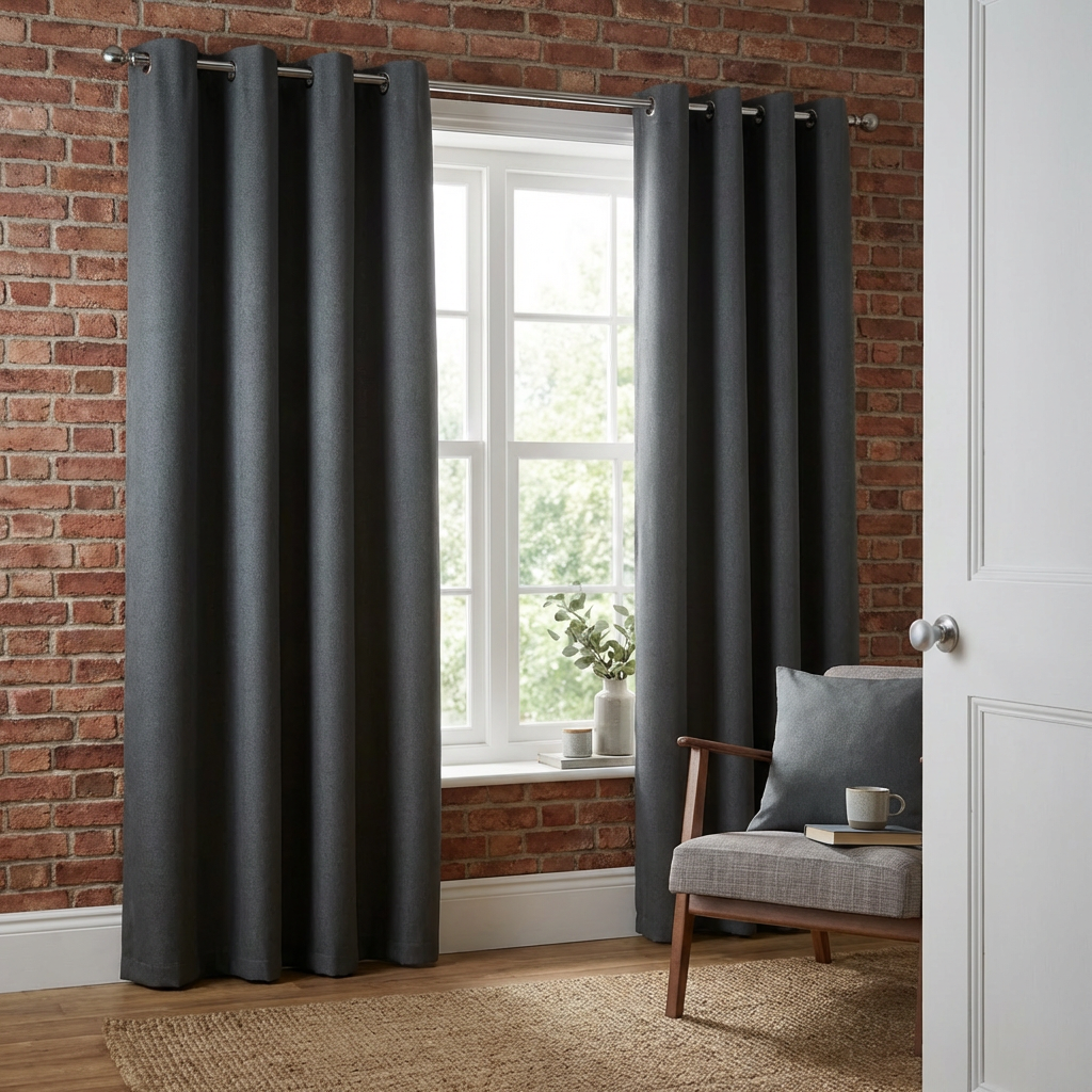 Linden Washable Blackout CurtainCharcoal137cm168cm Image 2