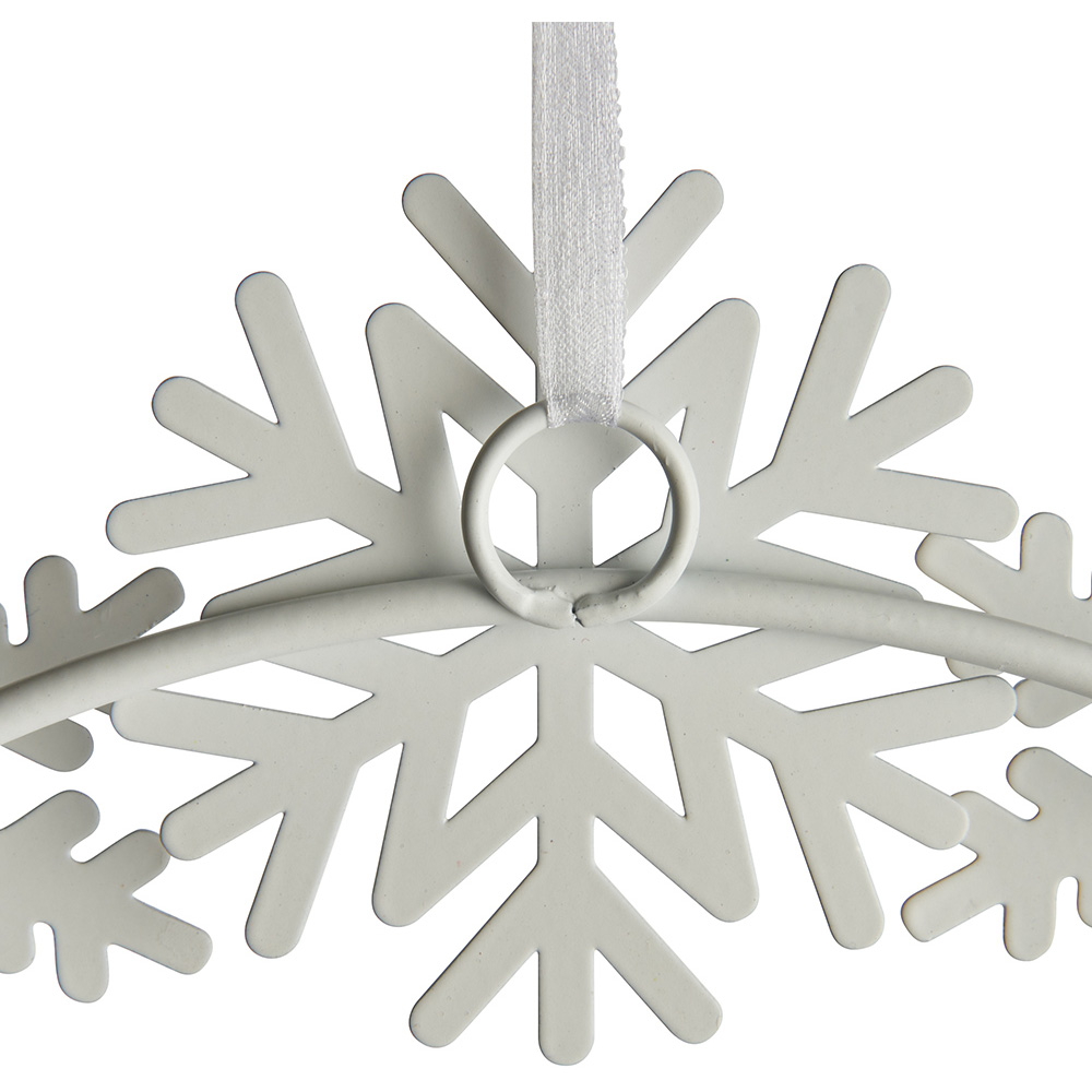 Wilko Frost White Metal Snowflake Wreath Image 2