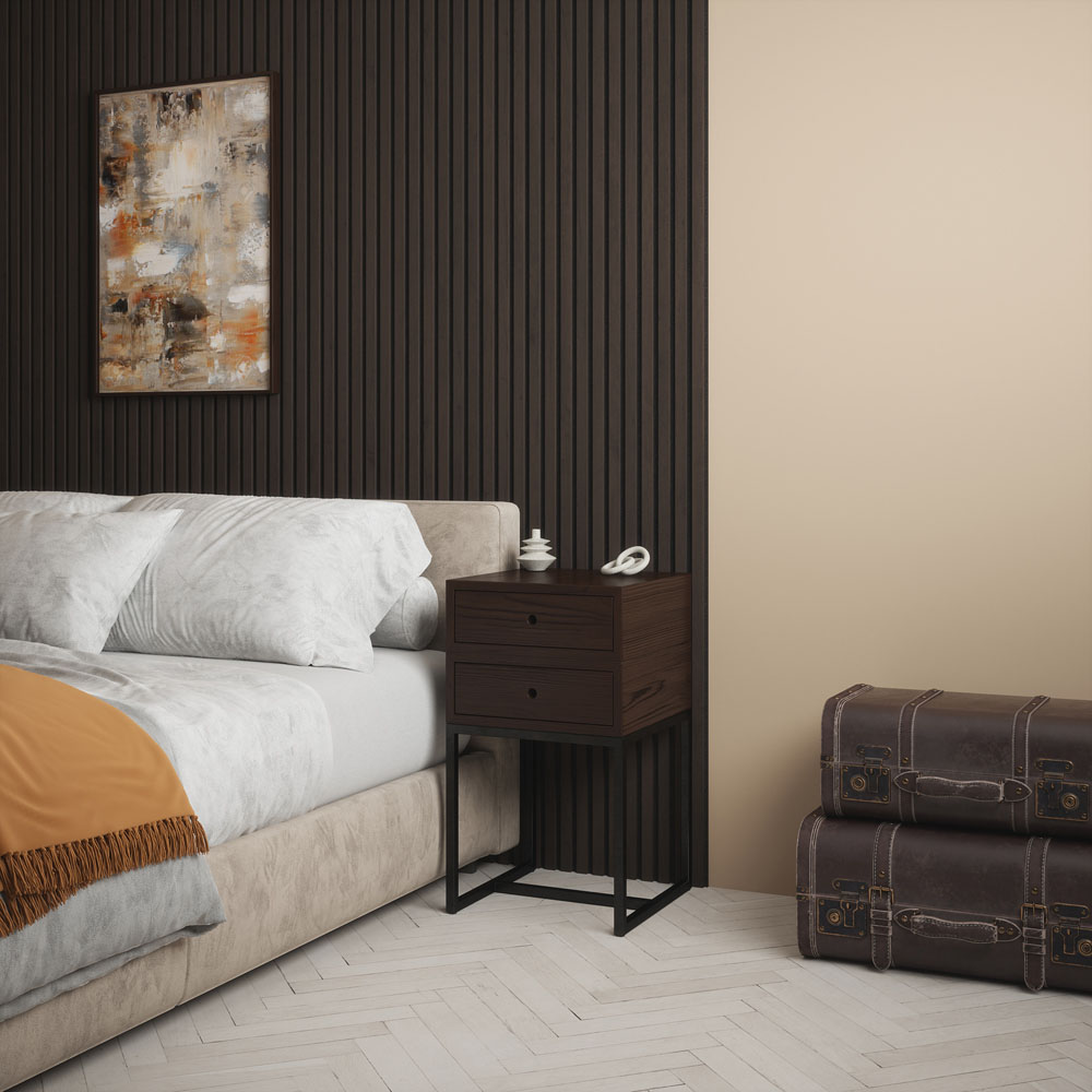 Kraus Easy Living Dark Oak Acoustic Slat Wall Panel 240 x 60cm Image 5