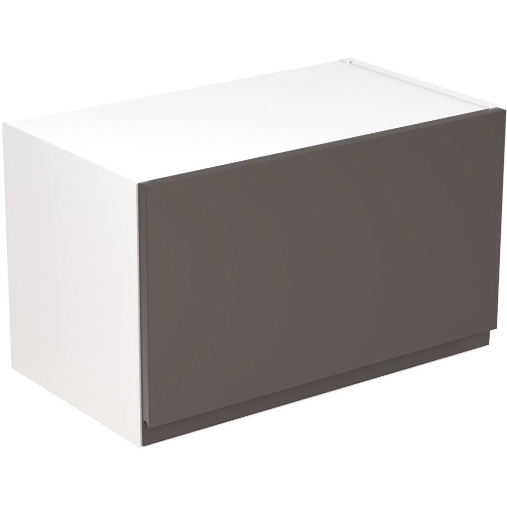 Kitchen Kit J-Pull Gloss Graphite Bridging Wall Kitchen Cabinet Flatpack 600mm Image 1