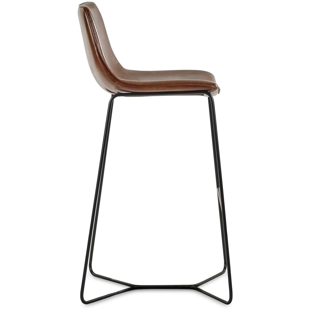Julian Bowen Joren Set of 2 Tan Brown PU Leather Bar Stool Image 4