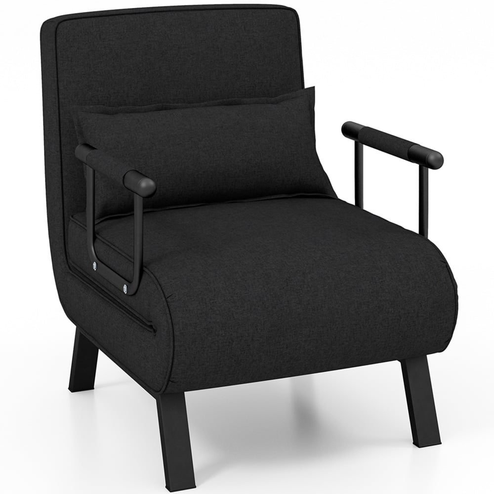 Costway Single Seater Black Sofa Bed Image 2