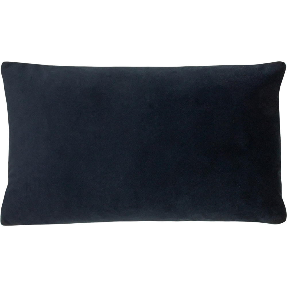 Paoletti Sunningdale Midnight Rectangular Velvet Cushion Image 1