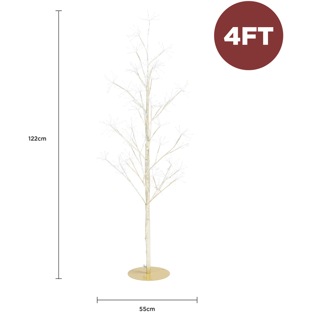 Charles Bentley 420 Constant Warm White LED Pre-Lit Gold Christmas Twig Tree 4ft Image 7