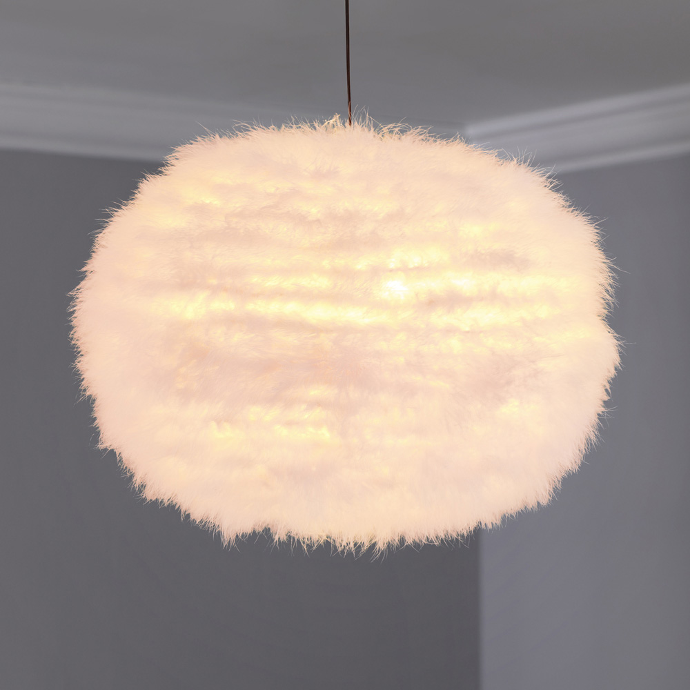 Wilko Pink Faux Feather Large Pendant Shade Image 6