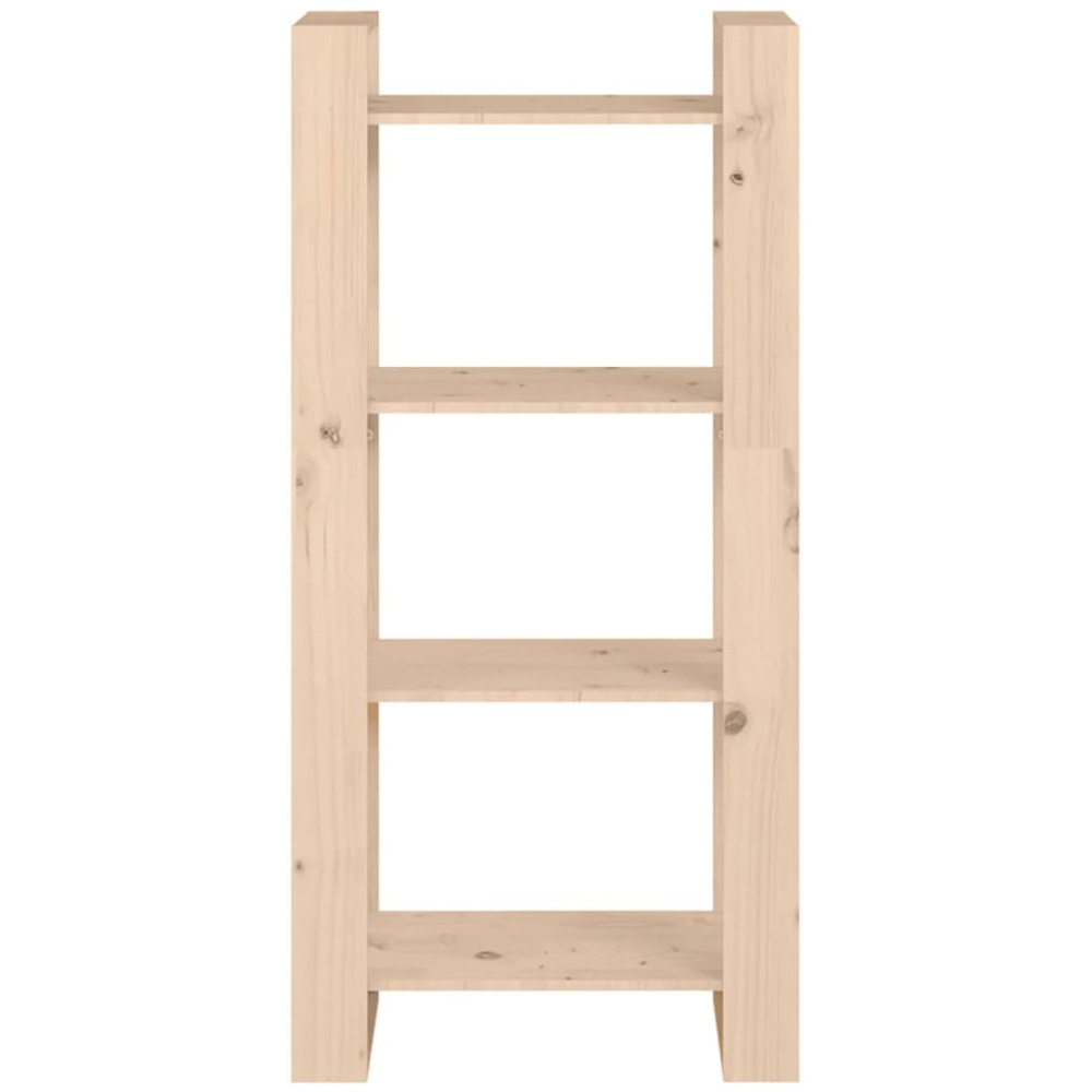 vidaXL 4 Shelf Natural Solid Pine Wood Bookcase Image 3