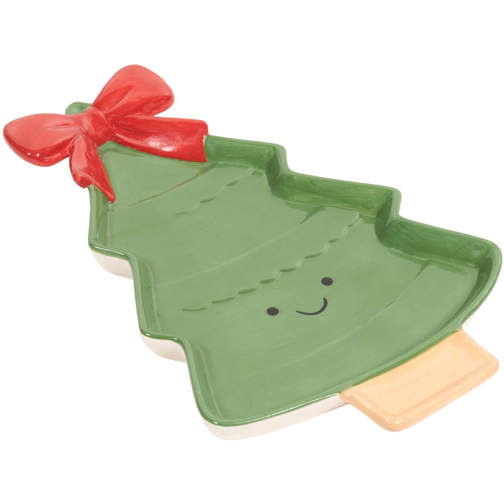 Cute Xmas Tree Plate Green Image 4
