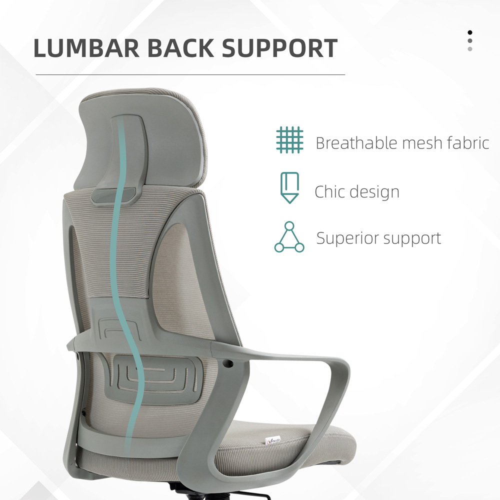 Portland Grey Mesh Swivel Office Chair Image 4