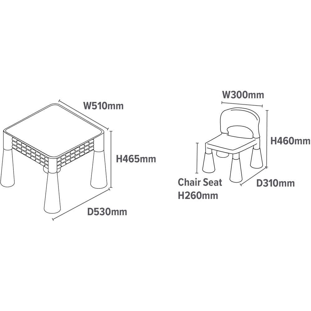 Liberty House Toys Multi-Colour Kids 5-in-1 Activity Table and Chairs Image 9