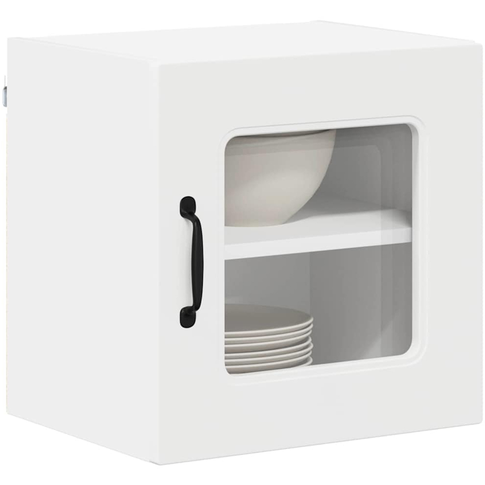 vidaXL Kalmar Single Glass Door White Wall Mounted Kitchen Cabinet Image 3