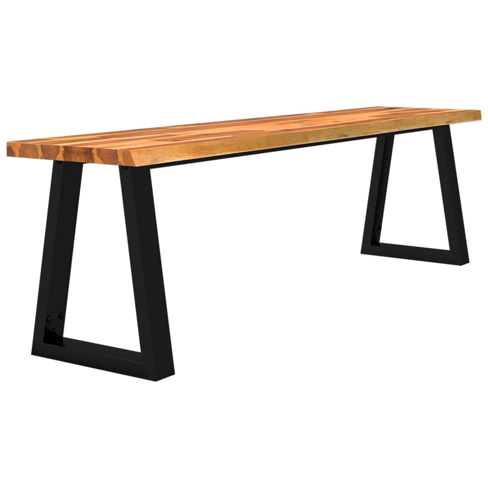 vidaXL 3 Seater Solid Acacia Wood Bench with Live Edge Image 3