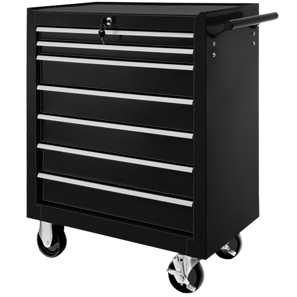 tectake 7 Drawer Black Tool Chest Image 1