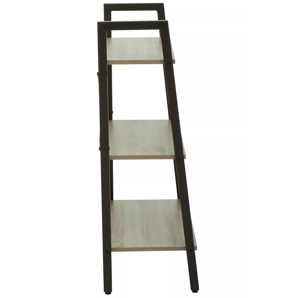 Premier Housewares Bradbury 3 Shelf Grey Oak Veneer Ladder Bookshelf Image 3