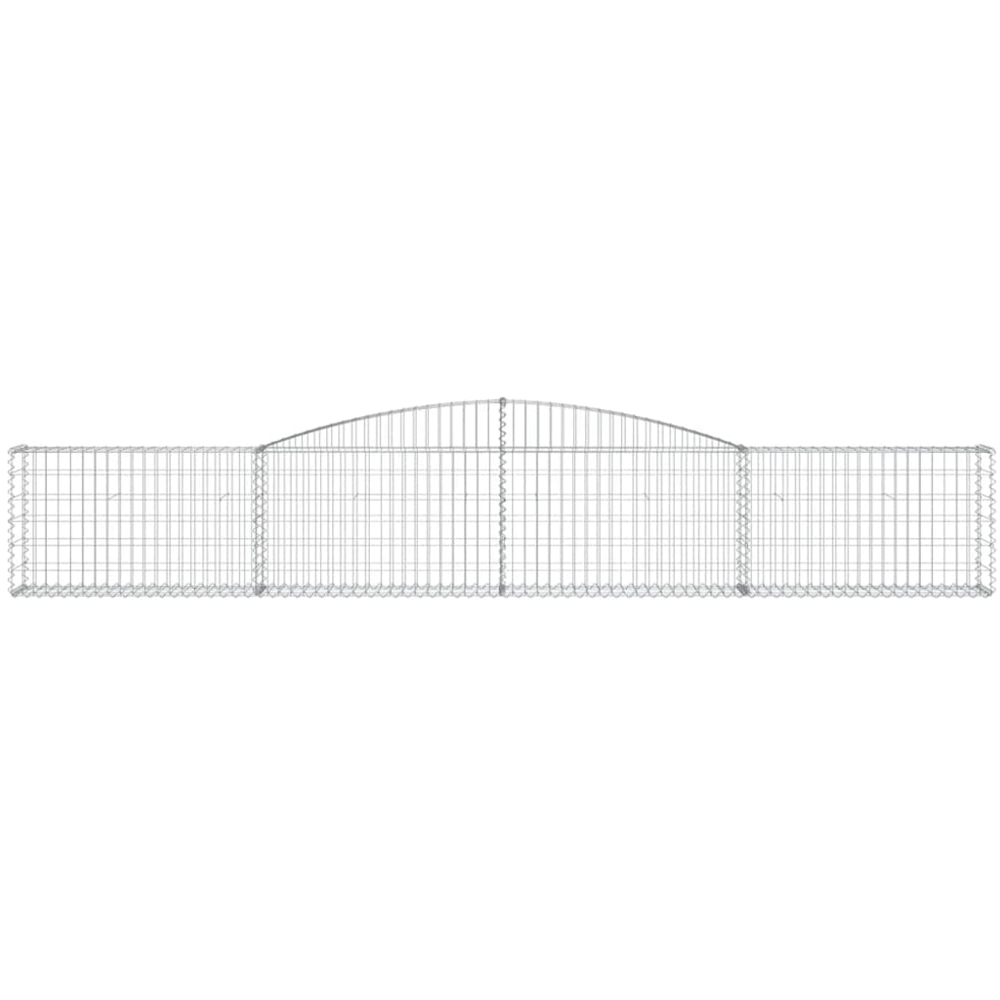 vidaXL Silver Galvanised Iron Arched Gabion Basket 400 x 30 x 60/80cm 3 Pack Image 3