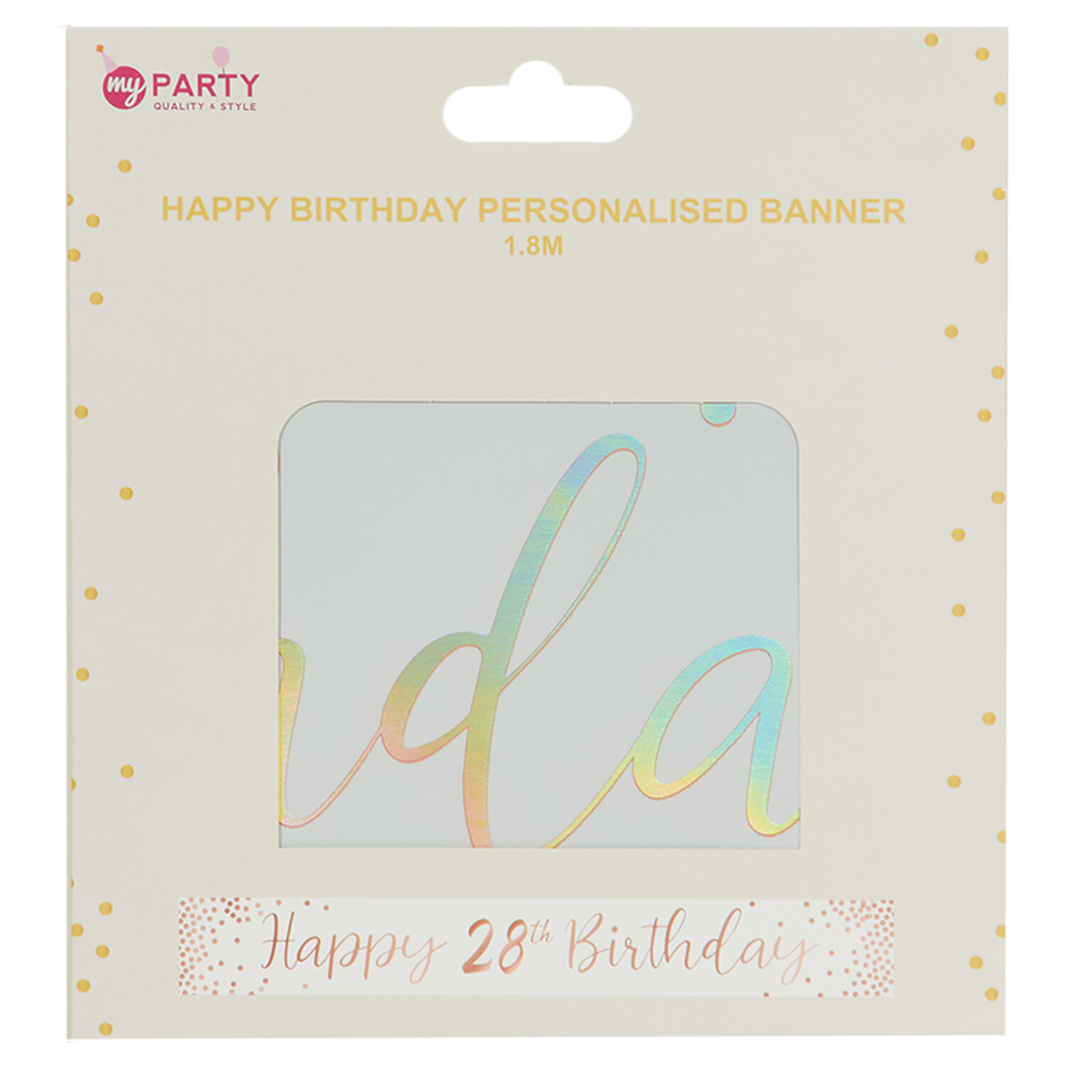 Happy Birthday Personalised Banner - Multicolour Image 1