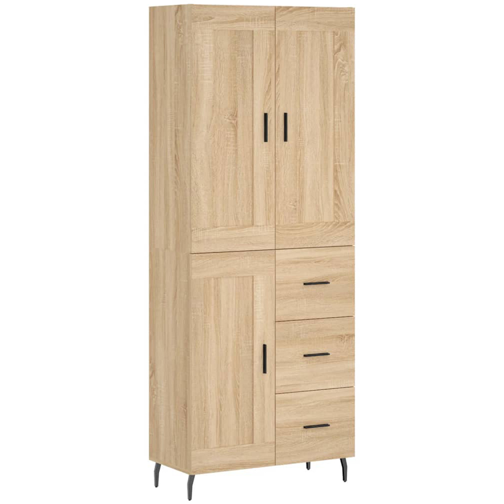 vidaXL 3 Door 3 Drawer Sonoma Oak Highboard Image 2