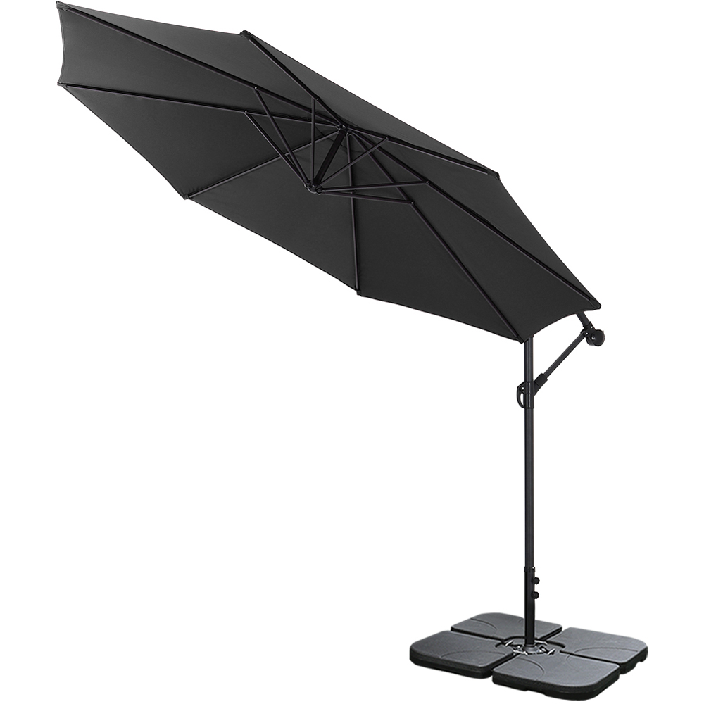 Living and Home Black Cantilever Parasol with Square Base 3m Image 3