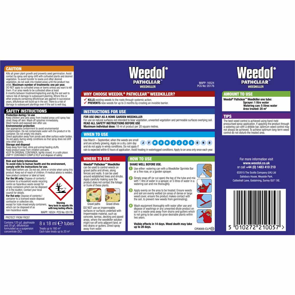 Weedol Pathclear Weedkiller 6 Tubes Image 2