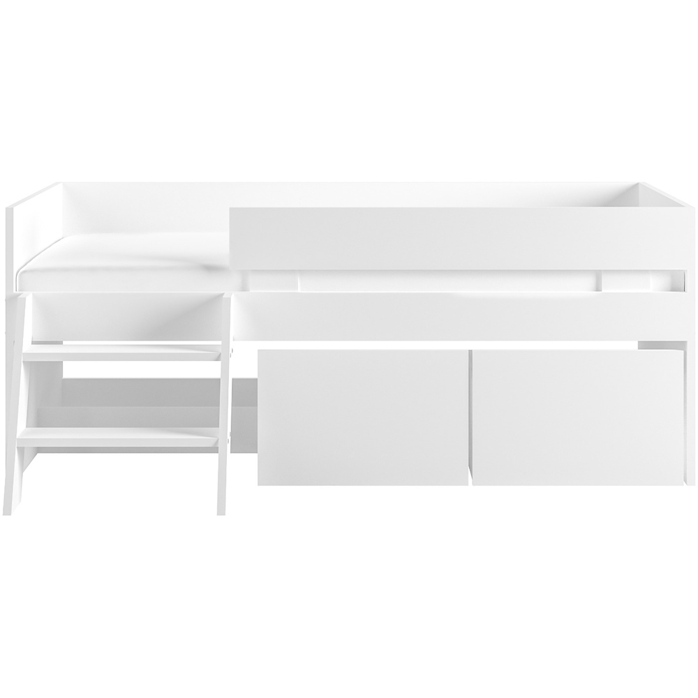 Flair Logan White Low Sleeper Bed with Storage and Moveable Ladder Image 3
