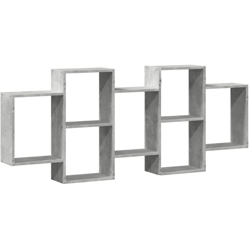 vidaXL 8 Shelf Concrete Grey Floating Wall Shelf Image 5