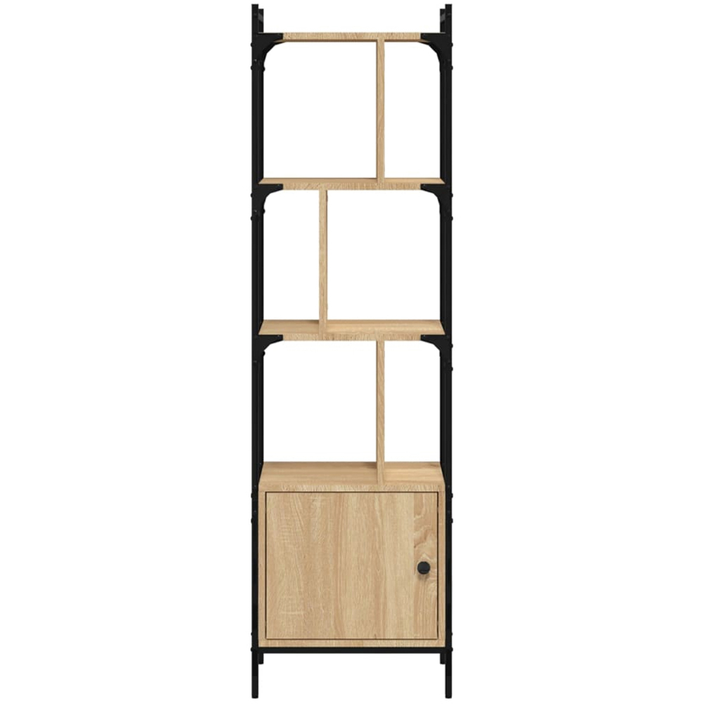 vidaXL Single Door 6 Shelf Sonoma Oak Bookcase Image 4