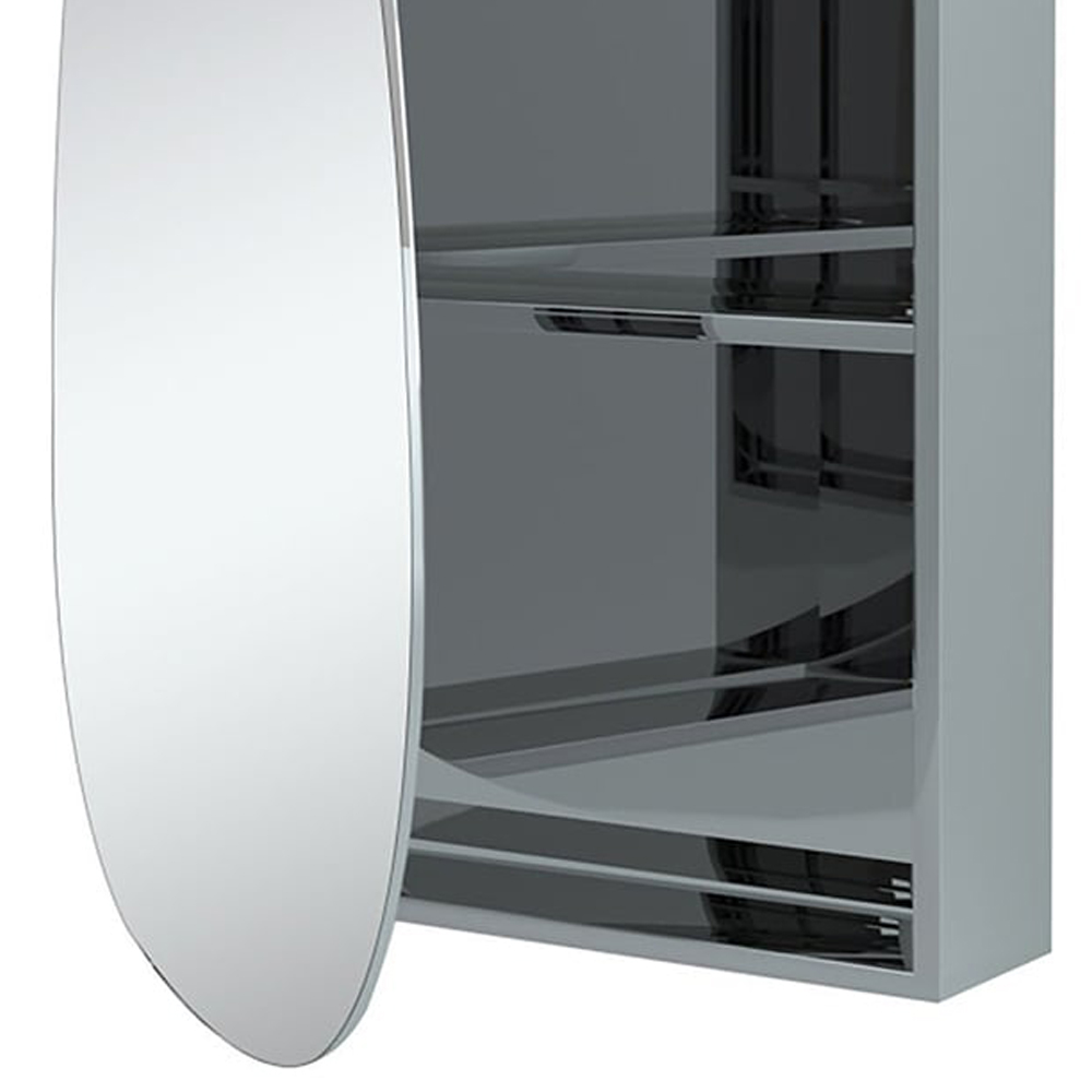Denver Bathroom Mirror Cabinet - Silver Image 6