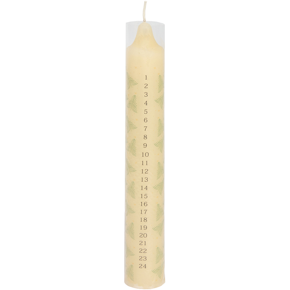 Festive Print Advent Pillar Candle Image 6