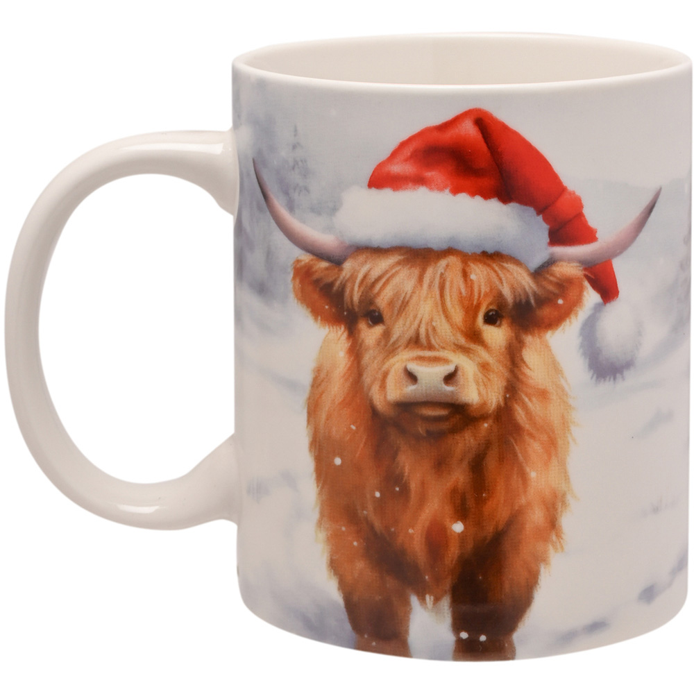 The Seasonal Gift Co. Christmas Highland Cow Mug Image 2