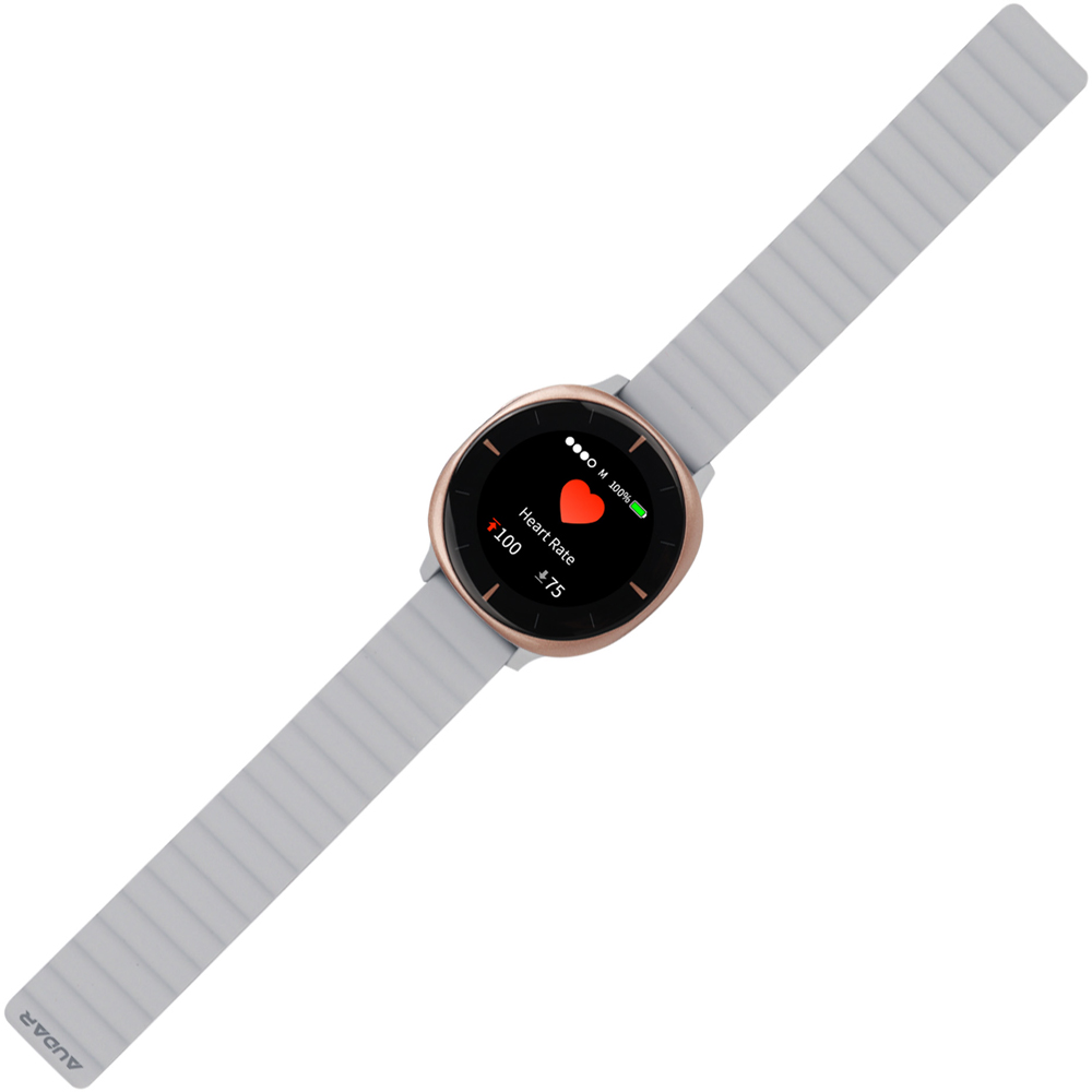 Audar E2-GR Grey and Rose Gold IoT Vital Sign Monitor Watch with Fall Detection and GPS SOS Alerts Image 3