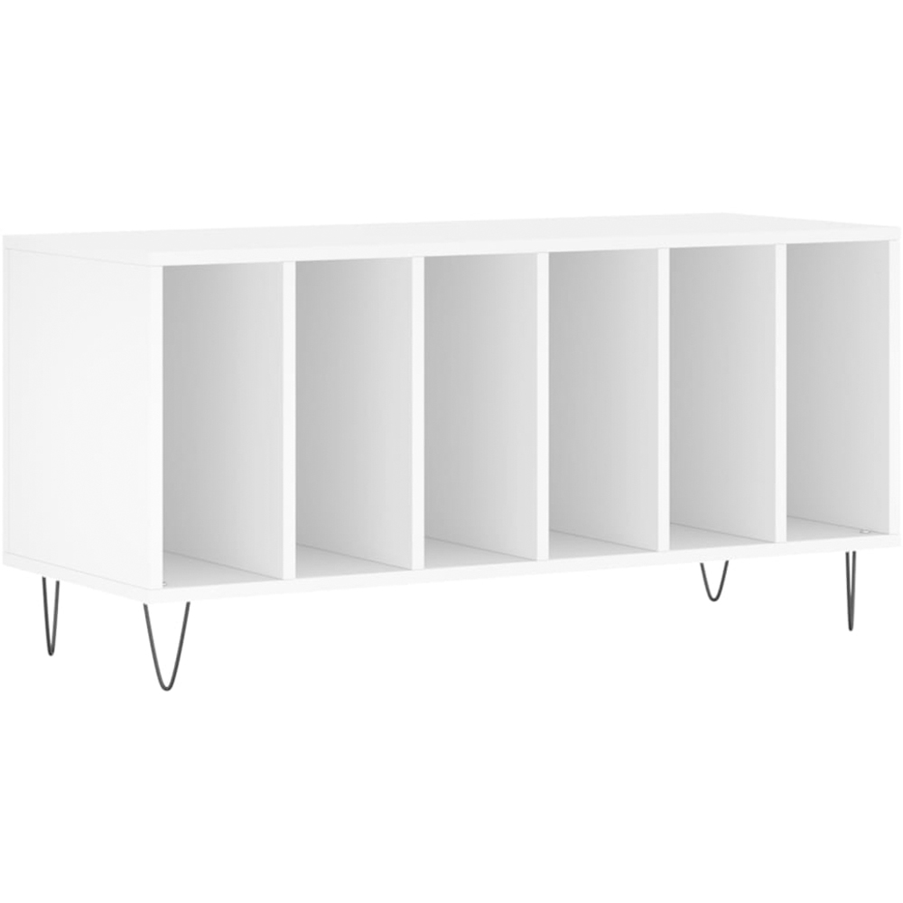 vidaXL 6 Shelf White Record Cabinet Image 2