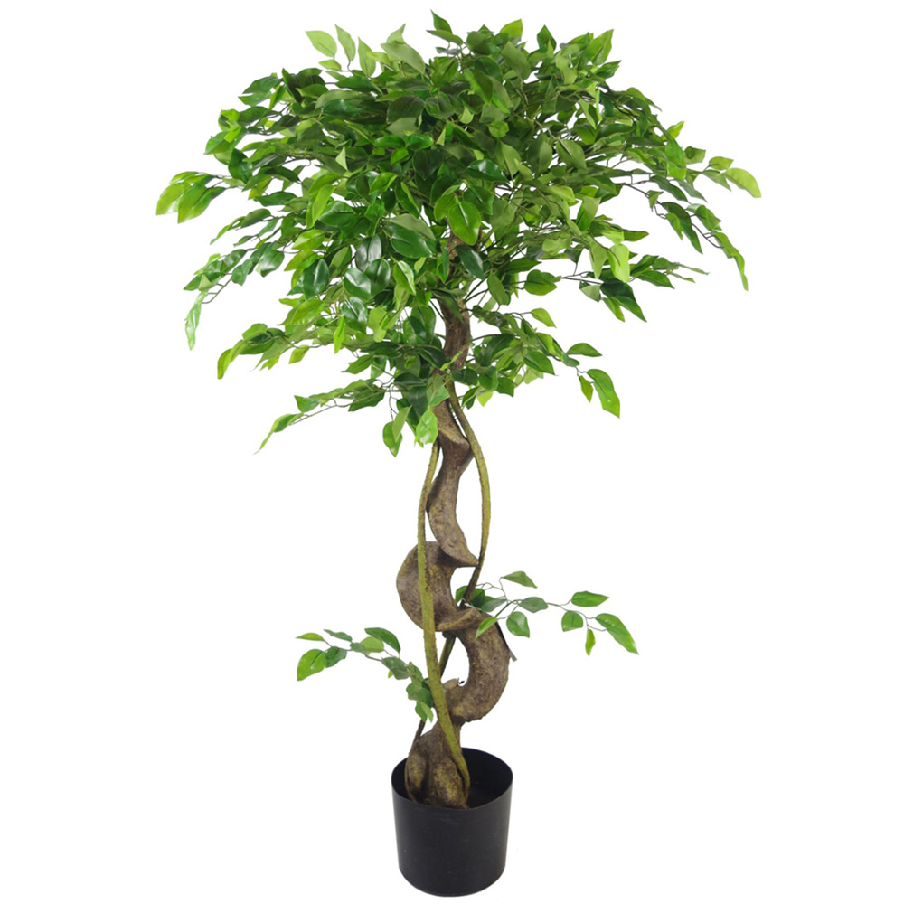 Leaf Japanese Fruticosa Ficus Artificial Tree in Copper Planter 3.9ft Image 2