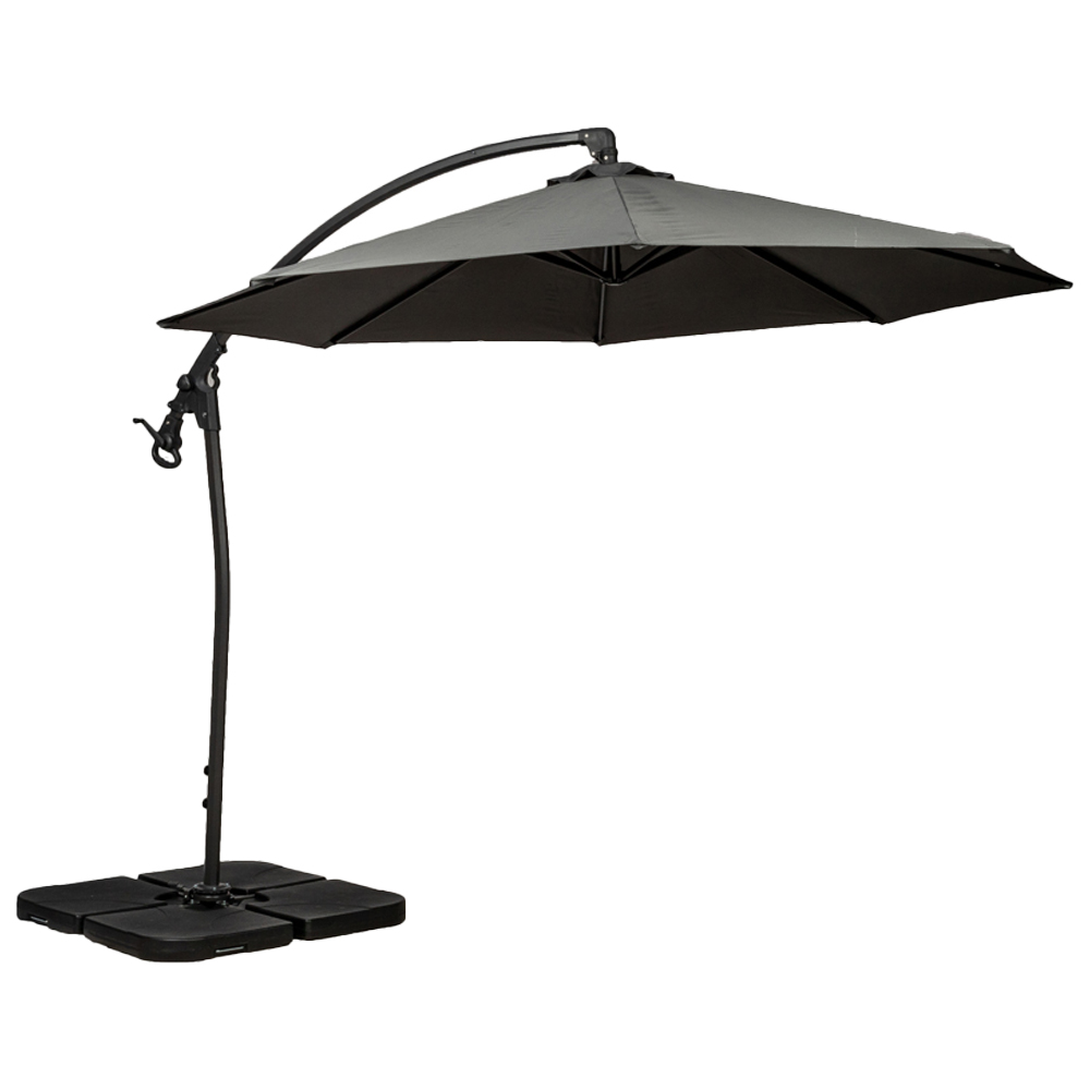 Royalcraft Grey Deluxe Pedal Rotating Cantilever Overhanging Parasol 3m Image 1