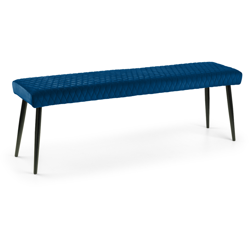 Julian Bowen Luxe 2 Seater Blue Low Dining Bench Image 2