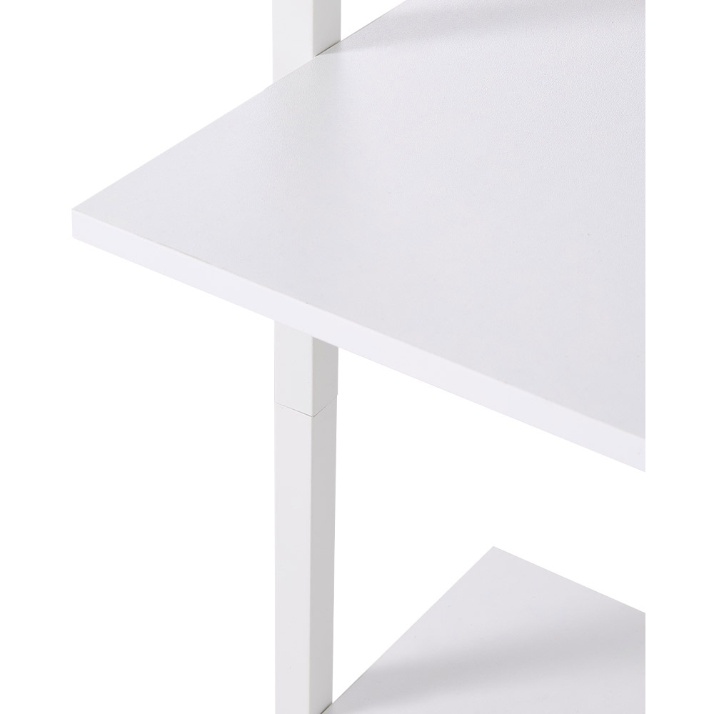 Living and Home 5-Tier White Bathroom Ladder Shelf with Metal Frame Image 4