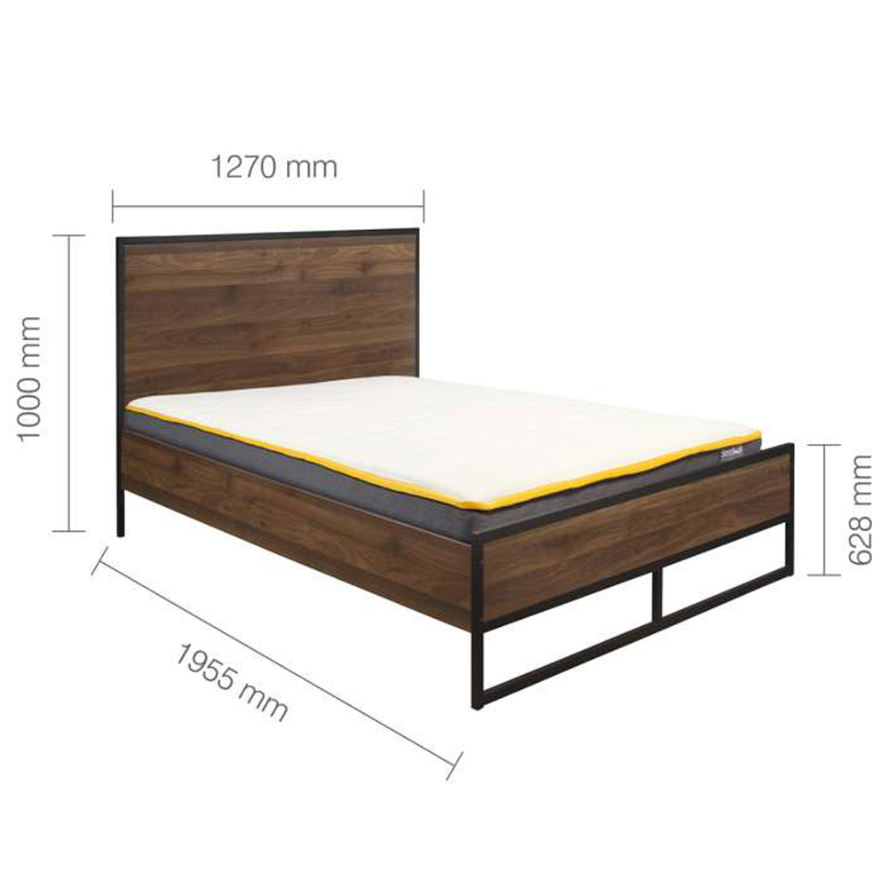 Houston Small Double Walnut Wood Effect Bed Image 8