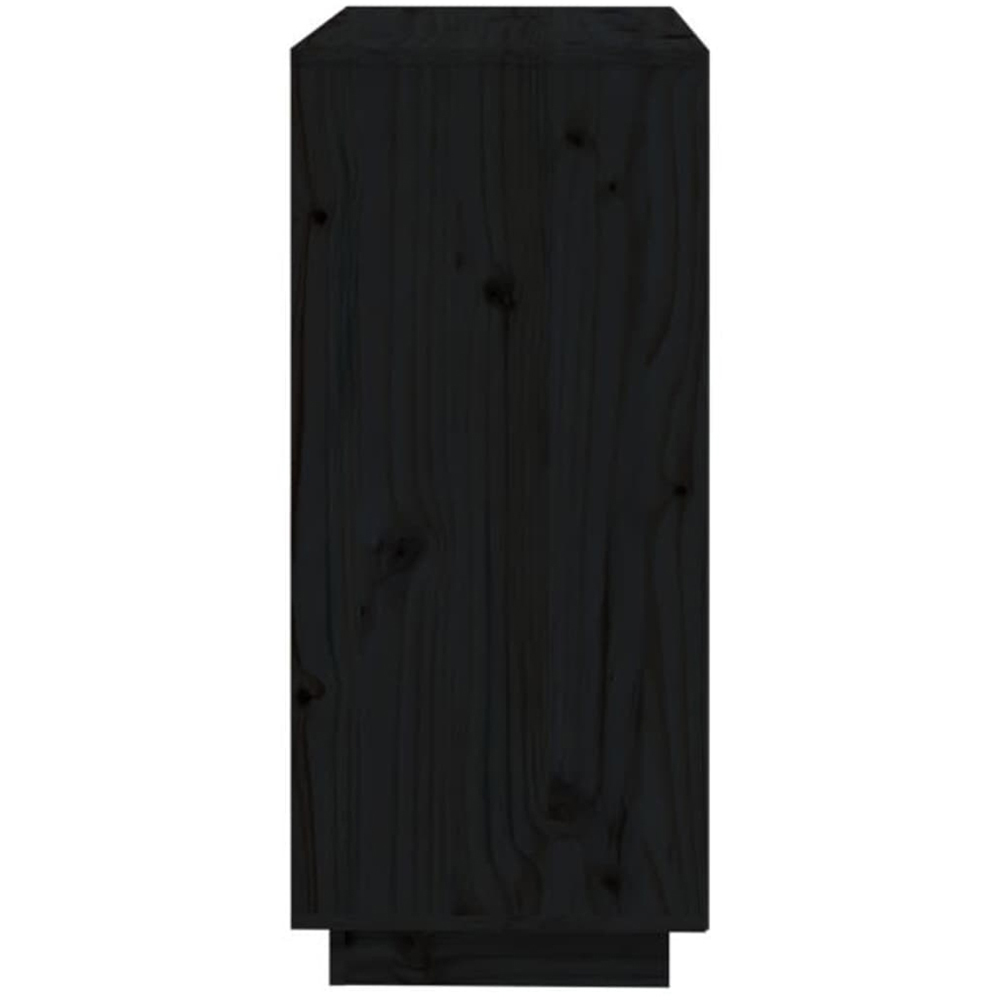 vidaXL 2 Door 2 Shelf Black Wooden Sideboard Image 6
