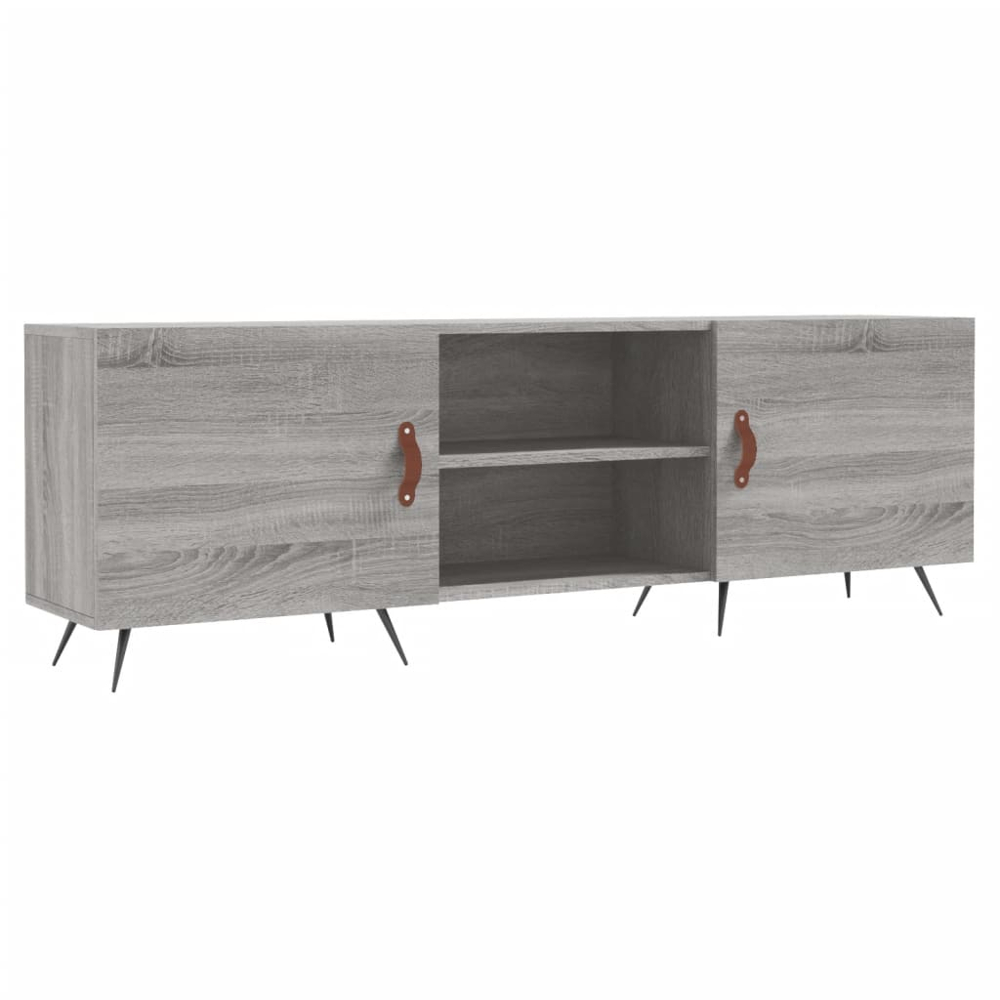 vidaXL 2 Door 2 Shelf Grey Sonoma TV Cabinet Image 2